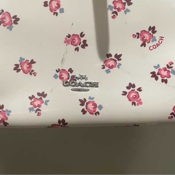 Coach Floral PVC Tote Cream Pink Women’s One Size - Picture 4 of 10